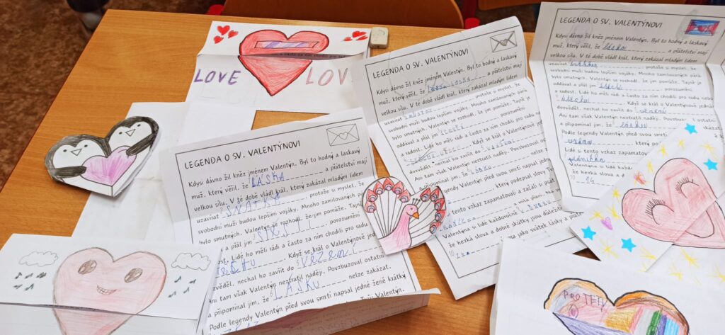 Valentýnky a pracovní listy 2. a 3.třídy